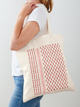 Load image into Gallery viewer, Red Kuffieh Tote Bag