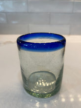 Load image into Gallery viewer, Cobalt Blue Rim Glass Drinkware
