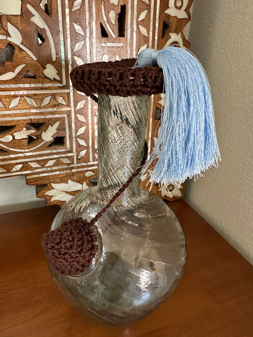 Brown & Baby Blue Tarboosh