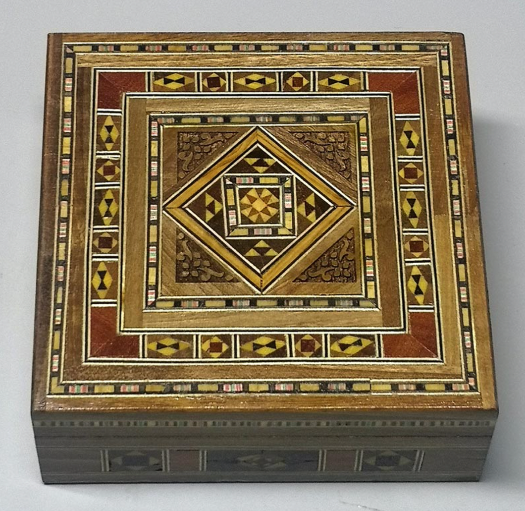 Square Wooden Arabesque Box