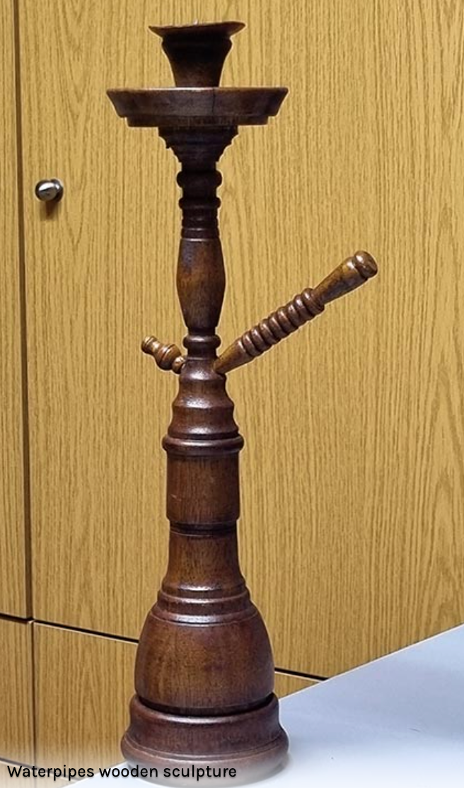 Handcrafted Wooden Hookah - Candlestick