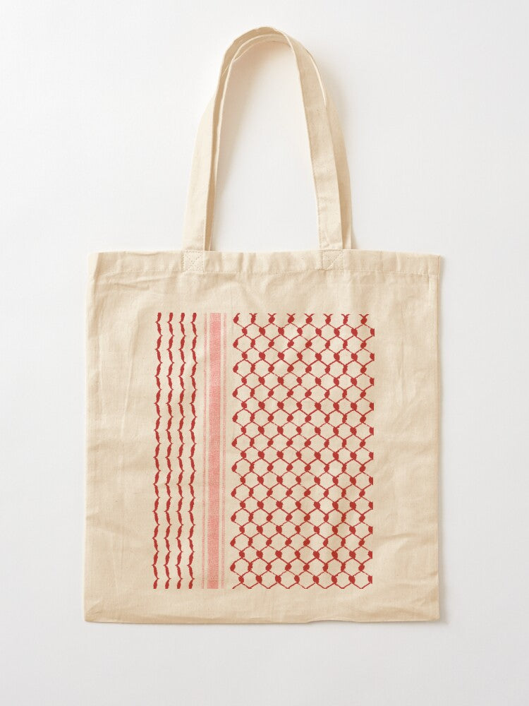 Red Kuffieh Tote Bag