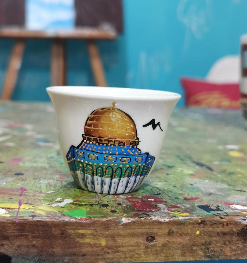 Hand Painted Al Quds Finjen [Set of 6]